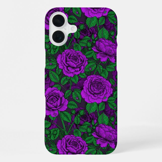 Funda Para iPhone Rosas morados (Reverso )
