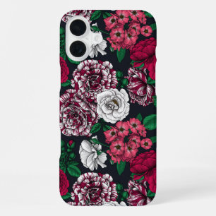 Funda Para iPhone 16 Plus Rosas rojas, blancas y bicolores con hojas verdes