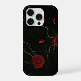 Rosas Rojas Oscuras Espinas Patrón Gótico