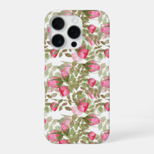 Funda Para iPhone 16 Pro Rosas rosadas acuarela flores floral romántico pri