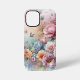 Funda Para iPhone 12 Mini Rosas rosadas de color pastel con mariposa