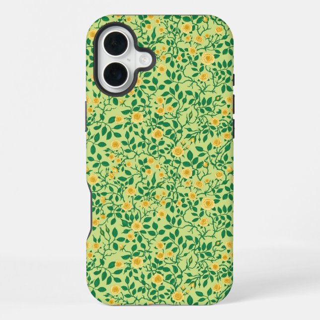 Funda Para iPhone Rosas silvestres en amarillo y verde (Reverso )