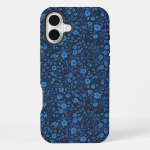 Funda Para iPhone 16 Plus Rosas silvestres en azul