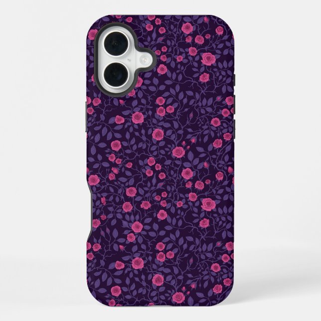 Funda Para iPhone Rosas silvestres en rosa y morado (Reverso )
