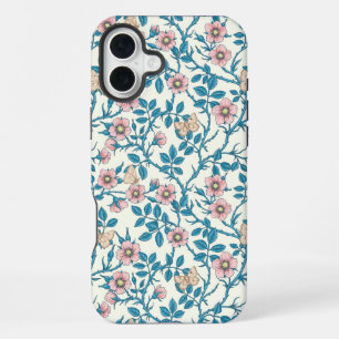 Funda Para iPhone 16 Plus Rosas silvestres y mariposas/rosa/azul/blanco apag