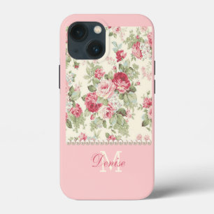 Funda Para iPhone 13 Mini Rosas vintage personalizadas de color rosa y rojo