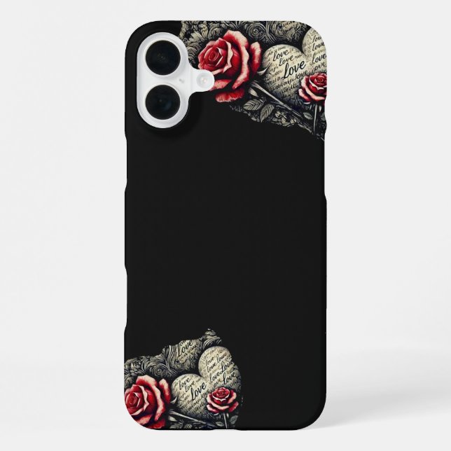 Funda Para iPhone Rosas y Corazones con Letra (Reverso )