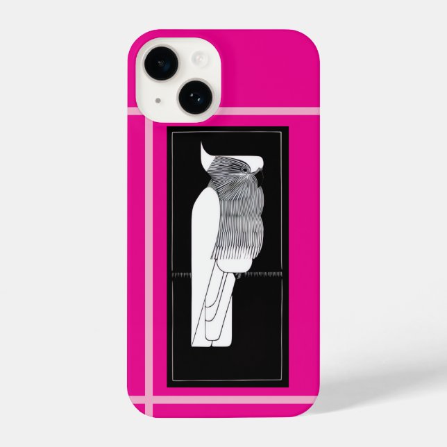 Funda Para iPhone Rose-Breasted Cockatoo Illustration Phone Case  (Reverso )