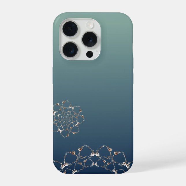 Funda Para iPhone Rose Web Gradient Blue (Reverso )