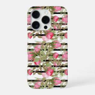 Funda Para iPhone 16 Pro Roses rosados color agua flores primo romántico fl