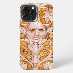FUNDA PARA iPhone 13 PRO MAX ROSTRO GROTESCO DEL RENACIMIENTO CON FLORAL BLANCO