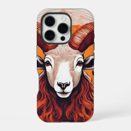 Funda Para iPhone 16 Pro Rótulo celeste Aries Zodiac