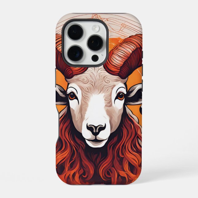 Funda Para iPhone Rótulo celeste Aries Zodiac (Reverso )