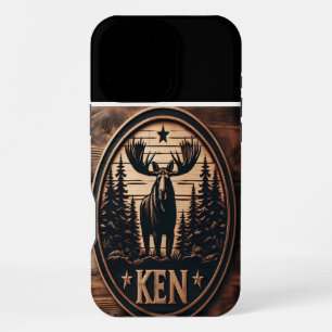 Funda Para iPhone 16 Pro Max Rótulo de madera de Moose de Ken