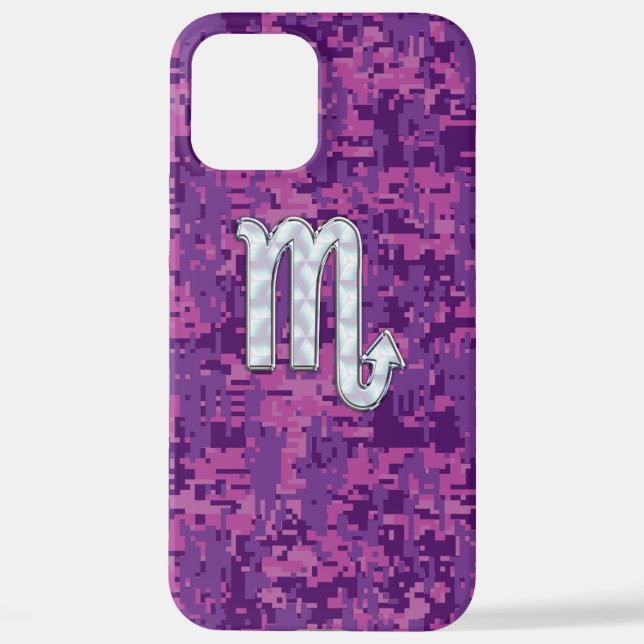 Funda Para iPhone Rótulo Escorpio Zodiaco en Camo Rosa (Reverso )