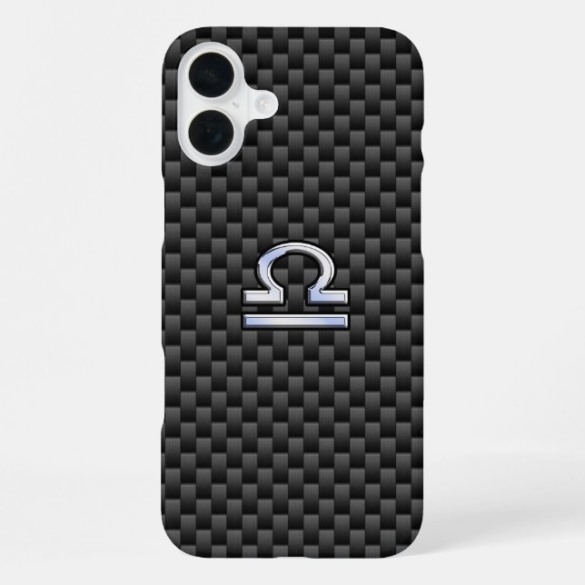 Funda Para iPhone Rótulo Libra Zodiac sobre la fibra de carbono (Reverso )