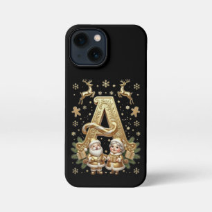 Funda Para iPhone 13 Mini Royal Gold Letter A Luxury Black iPhone 13 Mini 
