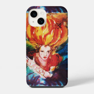 Funda Para iPhone 14 RUBIA EN ROJO Belleza Moda Acuarela
