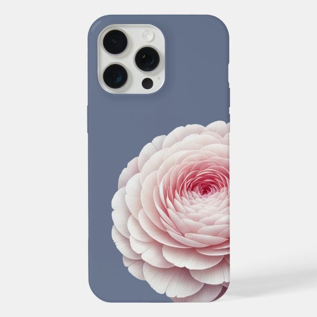 Funda Para iPhone Rubor Floral Azul Pizarra Romántico (Reverso )