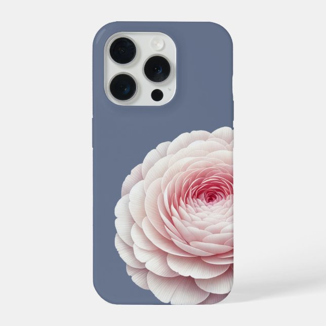 Funda Para iPhone Rubor Floral Azul Pizarra Romántico (Reverso )