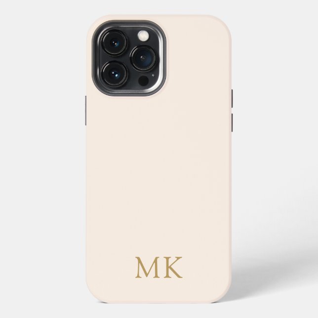 Funda Para iPhone Rubor Pink Gold Monogram Initials (Reverso )