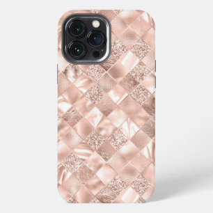 Funda Para iPhone 13 Pro Max Rubor Rosa Metálico Chic Elegante Brillante