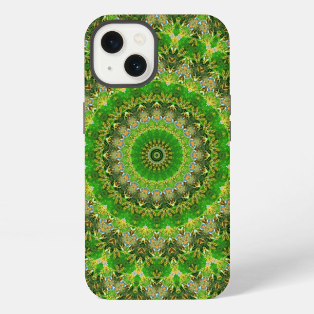 Funda Para iPhone Rueda de Mandala Verde (Reverso )
