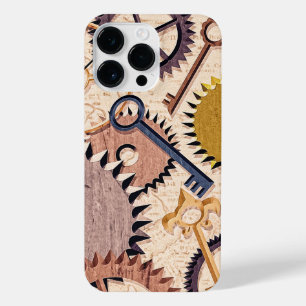 Funda Para iPhone 14 Pro Max Ruedas Steampunk, engranajes, llaves, pintura de a
