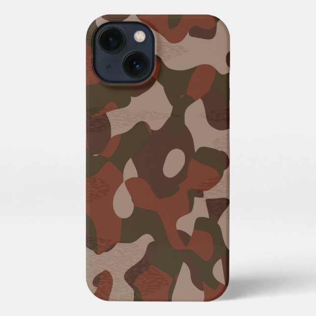 Funda Para iPhone Rusty Red and Dark Olive Camo abstract (Reverso )