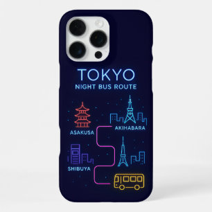 Funda Para iPhone 16 Pro Max Ruta de autobús nocturno de Tokio Diseño Neon – Vi
