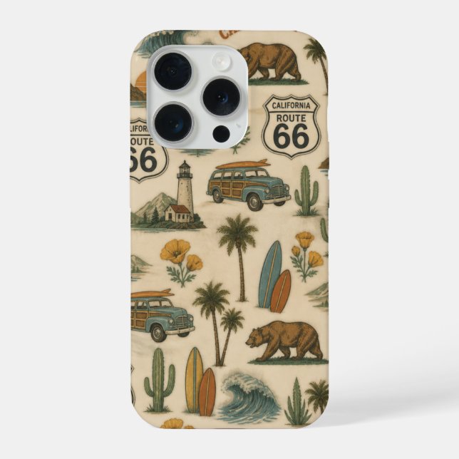Funda Para iPhone Ruta Retro California 66 Escape Costero (Reverso )
