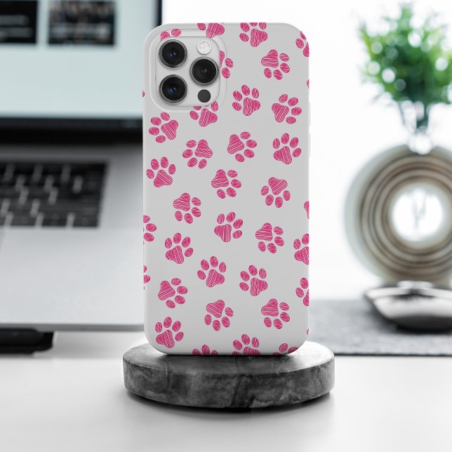 Funda Para iPhone Rutas de perro, garras de perro, garras rosadas (Subido por el creador)