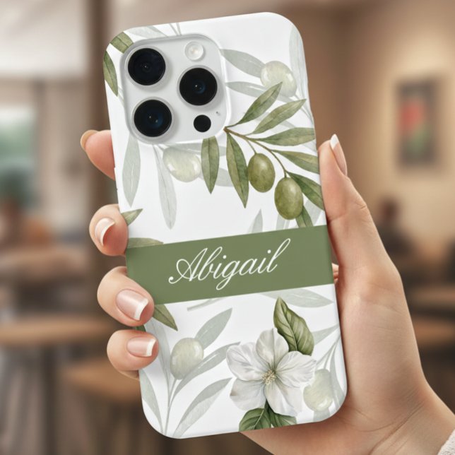 Funda Para iPhone Sabio Intemporal Olivo Acuarela Chic Nombre (Subido por el creador)