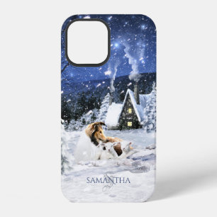 Funda Para iPhone 12 Sable Rough Collie & Lambs en la noche mágica de i
