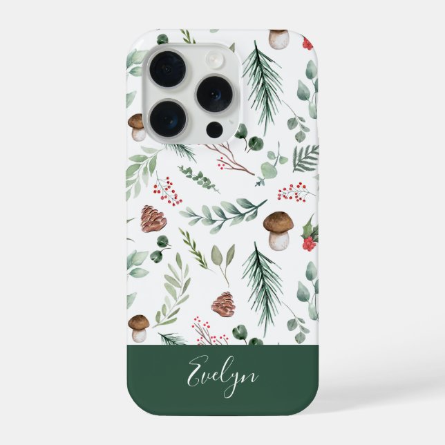 Funda Para iPhone Sage Green Holiday Personalized Phone Case (Reverso )