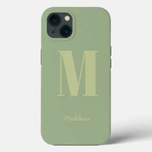 Sage Green Modern Minimal Monograma Nombre inicial