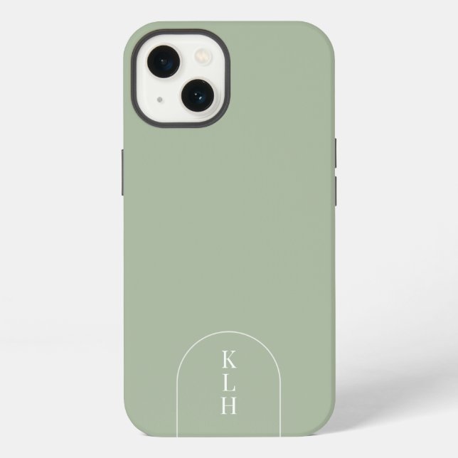Funda Para iPhone Sage Moderno Monogramado (Reverso )