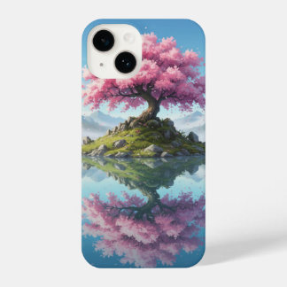 Funda Para iPhone 14 Sakora tree in lake withe mountain