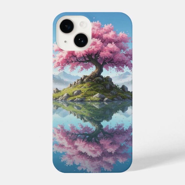 Funda Para iPhone Sakora tree in lake withe mountain  (Reverso )