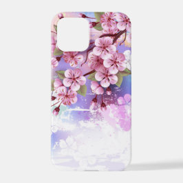 Funda Para iPhone 12 Pro Sakura rosa sobre fondo de pintura