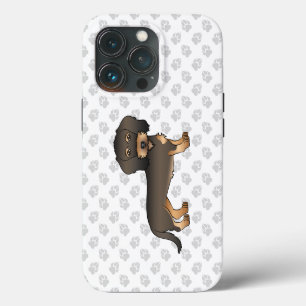 Funda Para iPhone 13 Pro Salchicha de Jabalí Pelo de Alambre Perro de Dibuj