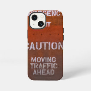 Funda Para iPhone 13 Mini Salida de Emergencia Rojo Grungy Nombre Personaliz