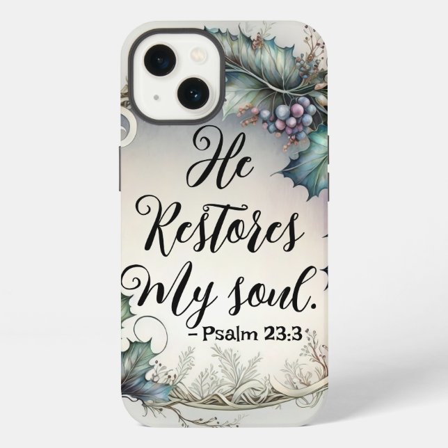 Funda Para iPhone Salmo 23:3 (Reverso )