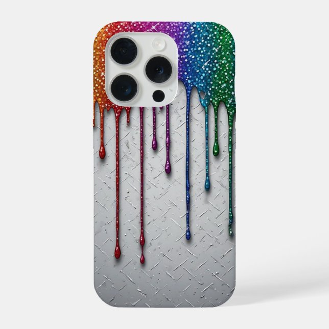 Funda Para iPhone Salpicaduras de pintura de arcoíris vibrante (Reverso )