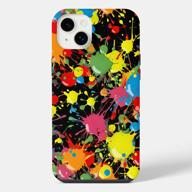 Funda Para iPhone Salpicaduras de pintura en arcoíris PD (Reverso)