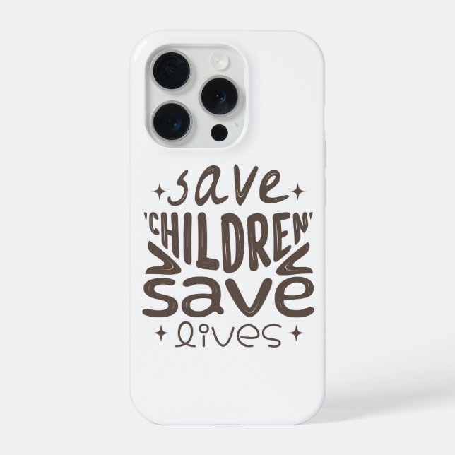 Funda Para iPhone Salven niños, salven vidas (Reverso )
