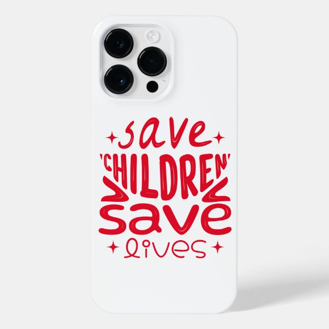 Funda Para iPhone Salven niños, salven vidas (Reverso)