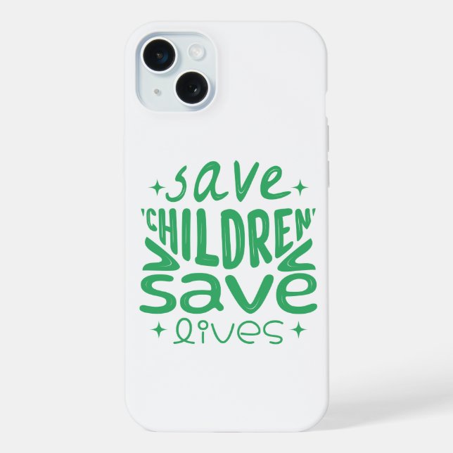 Funda Para iPhone Salven niños, salven vidas (Reverso )