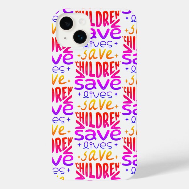 Funda Para iPhone Salven niños, salven vidas (Reverso )