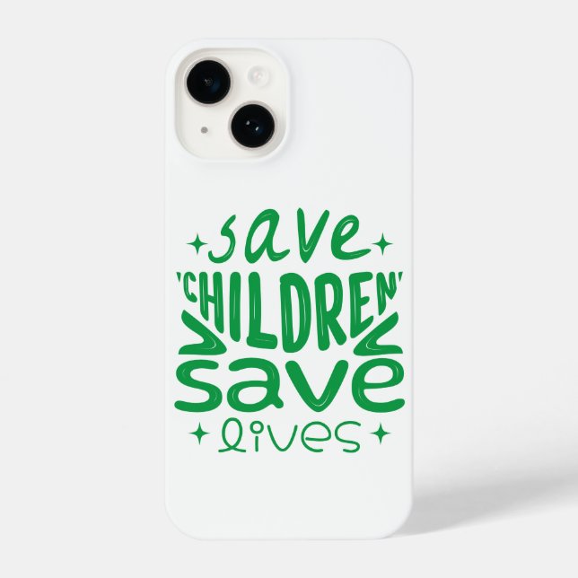 Funda Para iPhone Salven niños, salven vidas (Reverso )